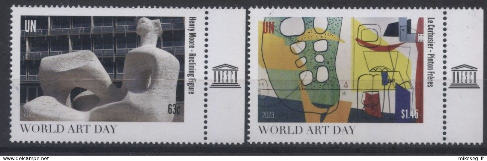 ONU New-York 2023 - Unesco - World Art Day - Journée Mondiale De L'art - Weltkunsttag ** (marge Unesco) - Unused Stamps