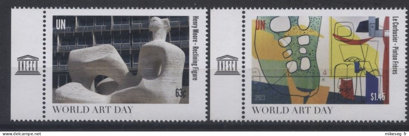 ONU New-York 2023 - Unesco - World Art Day - Journée Mondiale De L'art - Weltkunsttag ** (marge Unesco) - Unused Stamps