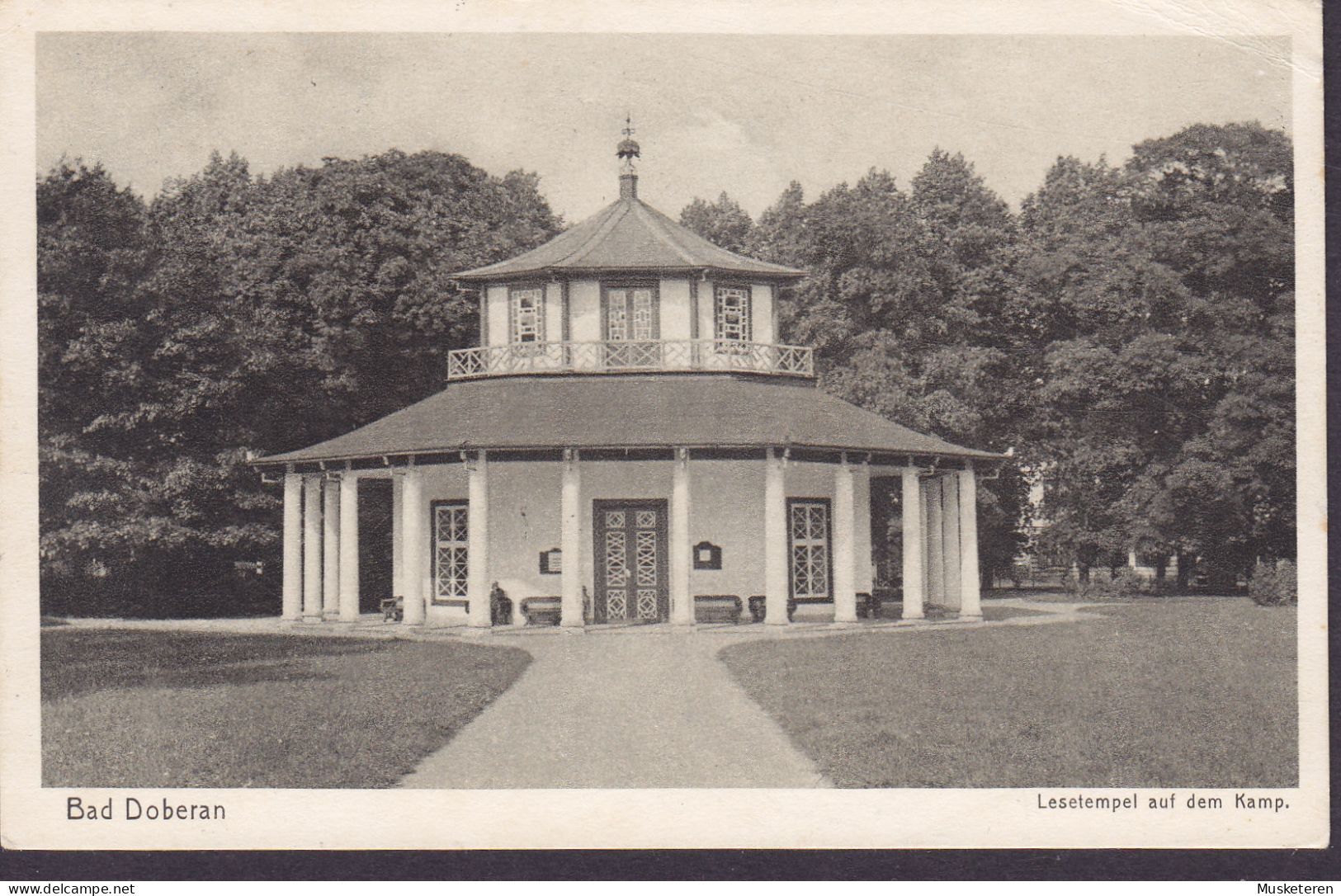 Deutsches Reich PPC Bad Doberan Lesetempel Auf Dem Kamp BAD DOBERAN (Mecklb.) 1936 GLADBACH (2 Scans) - Bad Doberan