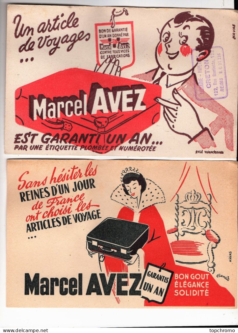 2 Buvards Articles De Voyage Marcel Avez Librairie Creton Reims - Perfume & Beauty