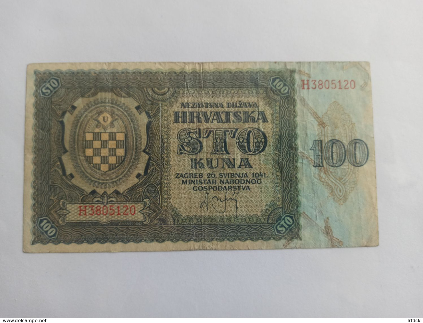 Croatie 2 Billets De 100 Kuna 1941 - Croatie