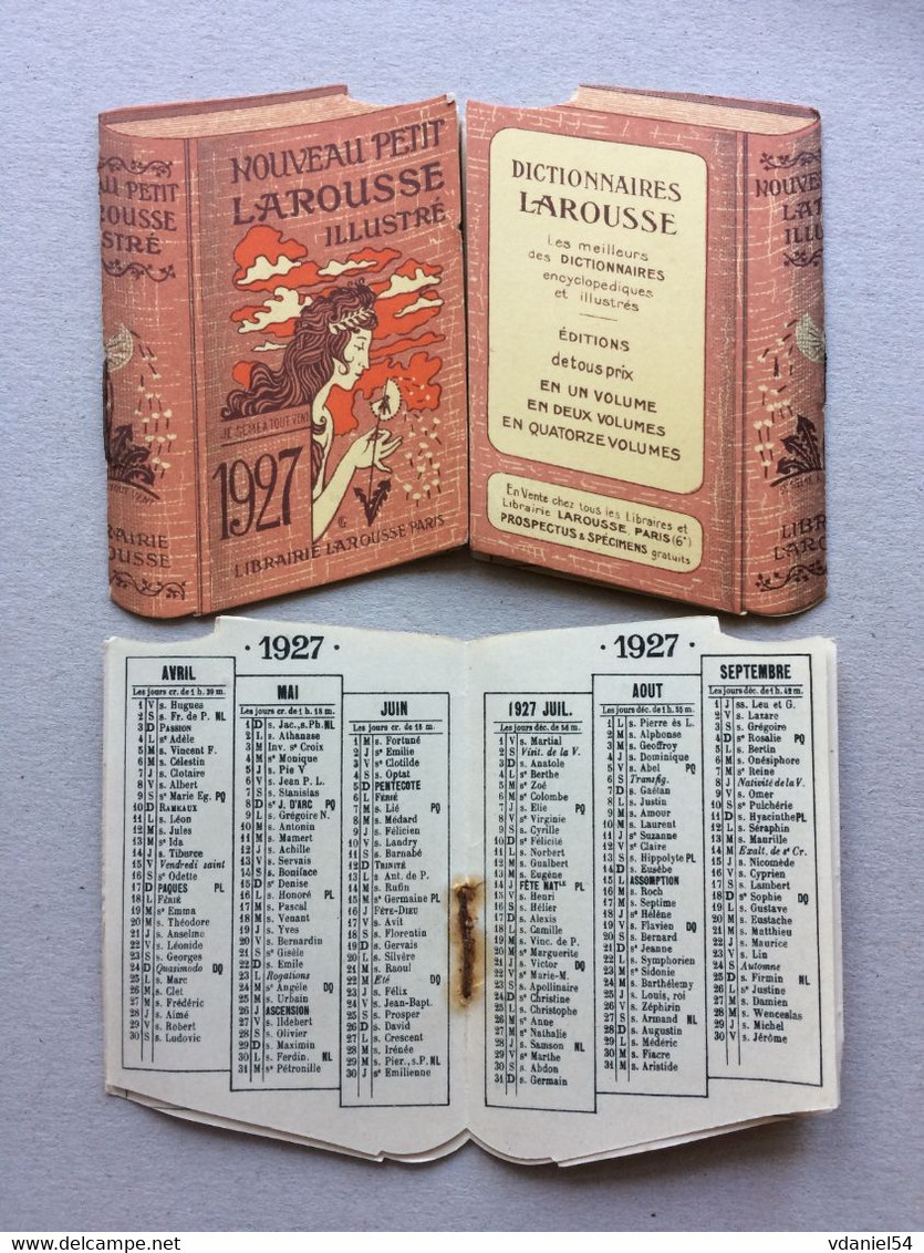 Petit Calendrier De Poche / Petit LAROUSSE Illustré / 1927 Bon état / Rare - Petit Format : 1921-40