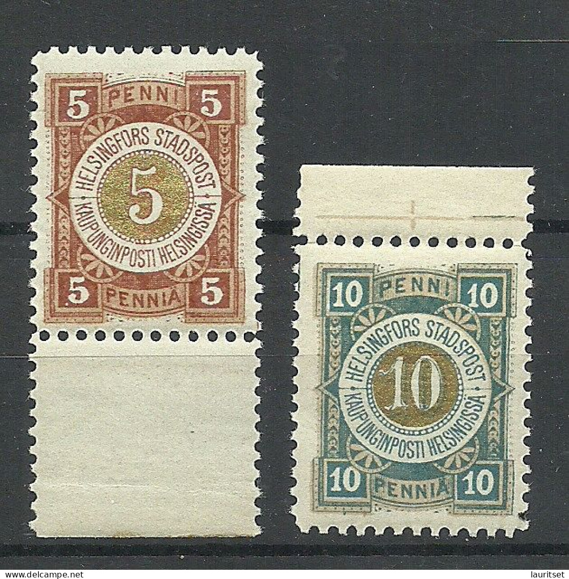 FINLAND 1890-1892 HELSINKI Local City Post Stadtpost MNH - Ortsausgaben