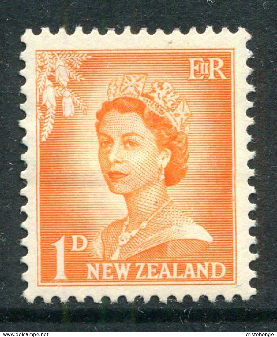 New Zealand 1955-59 QEII Large Figure Definitives - 1d Orange - White Paper - HM (SG 745b) - Unused Stamps