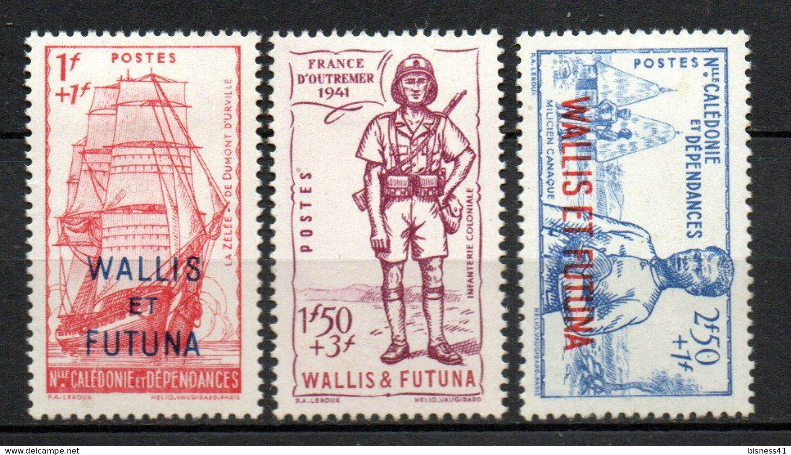 Col33 Colonie Wallis & Futuna N° 87 à 89 Neuf X MH Cote : 9,00€ - Unused Stamps