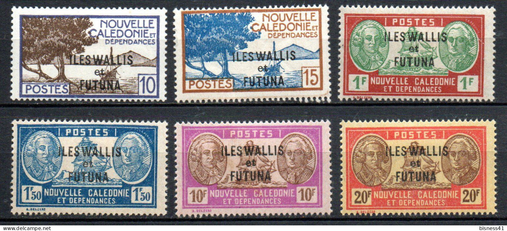 Col33 Colonie Wallis & Futuna N° 125 à 130 Neuf X MH Cote : 13,75€ - Unused Stamps