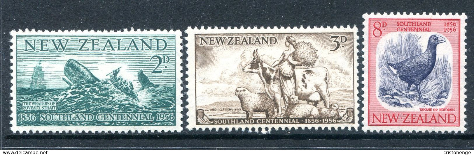 New Zealand 1956 Southland Centennial Set HM (SG 752-754) - Nuovi