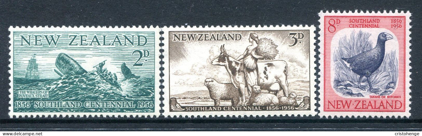New Zealand 1956 Southland Centennial Set HM (SG 752-754) - Unused Stamps