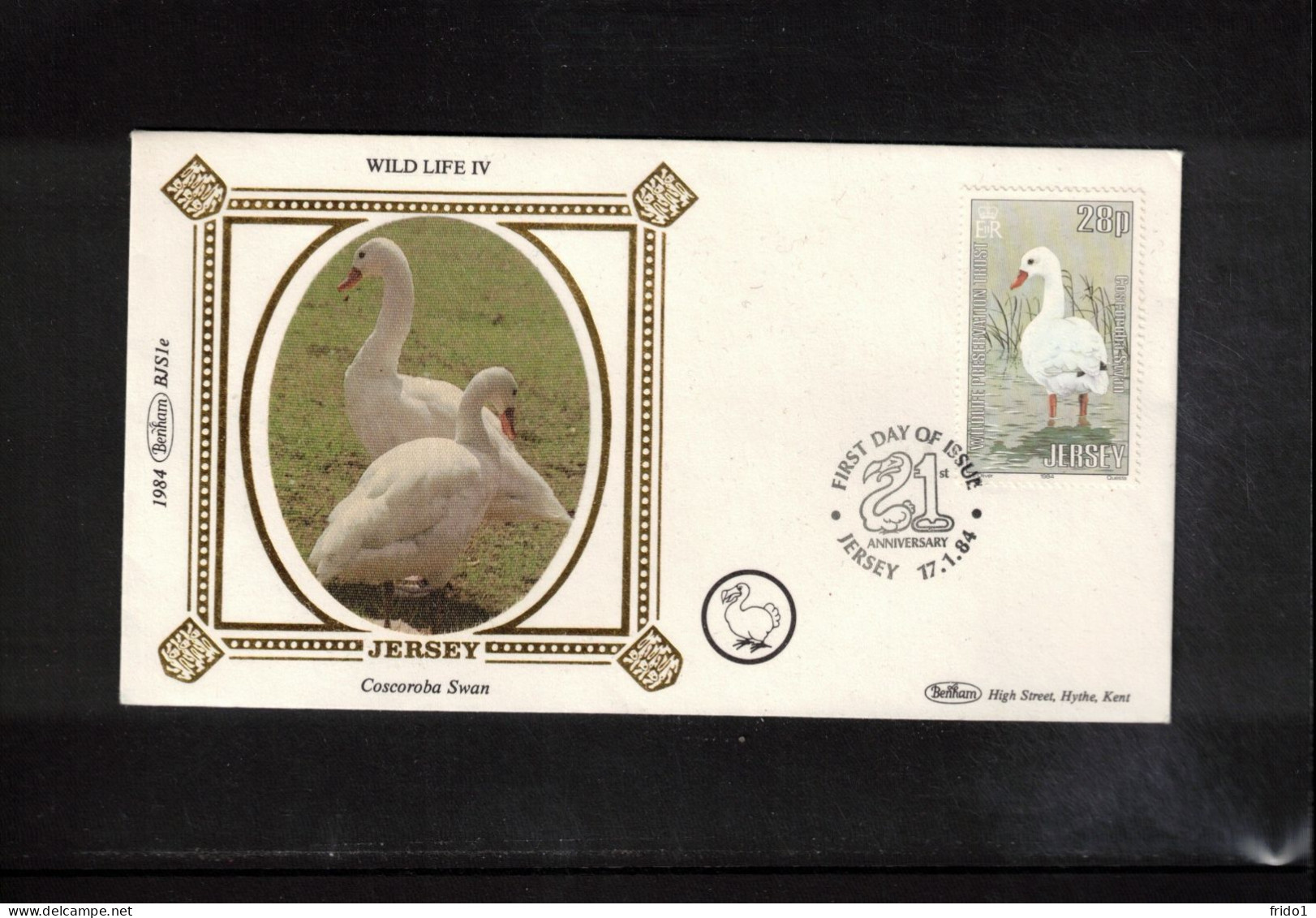Jersey 1984 Swan Interesting Cover FDC - Swans