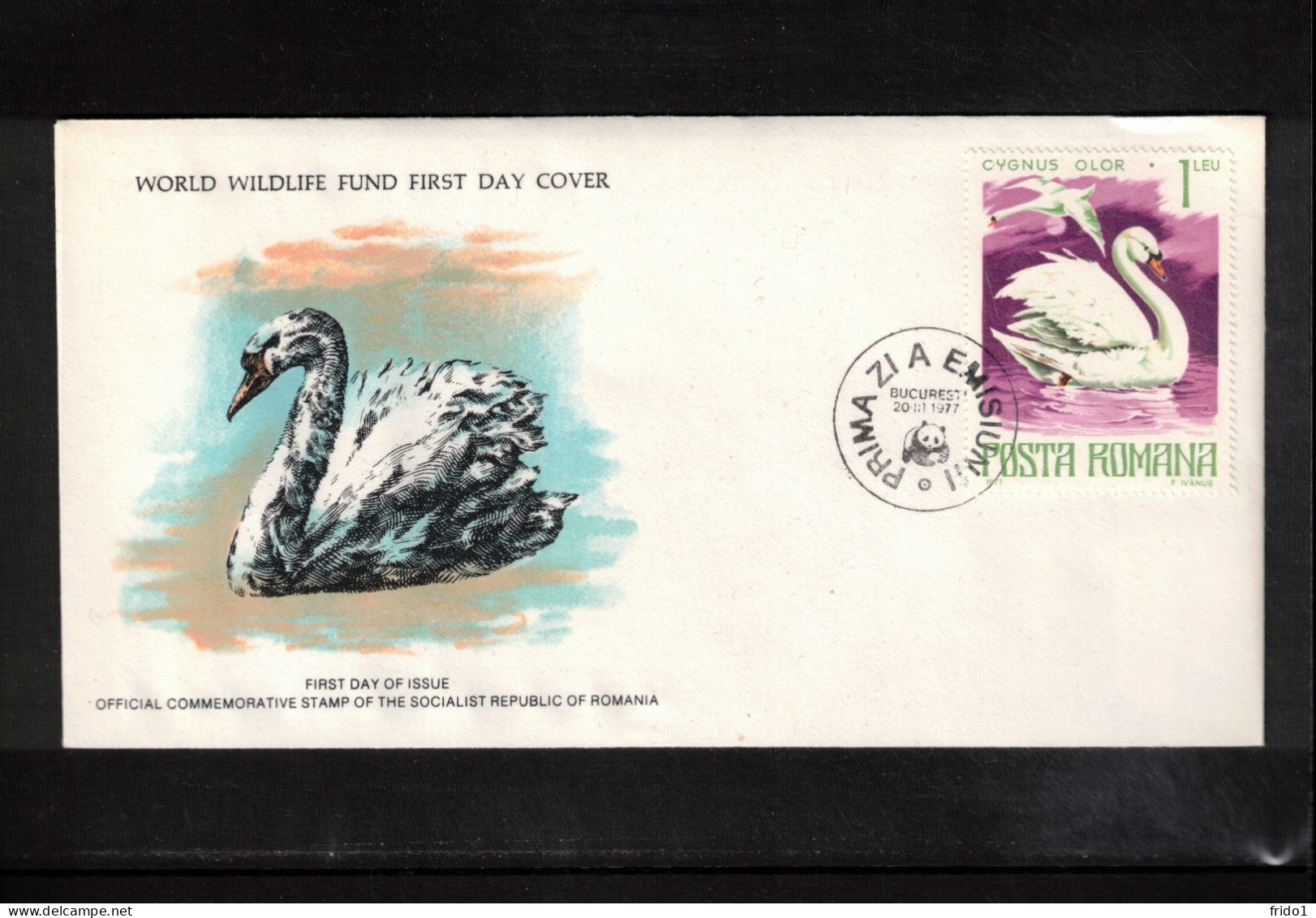 Romania 1977 Swan Interesting Cover FDC - Swans