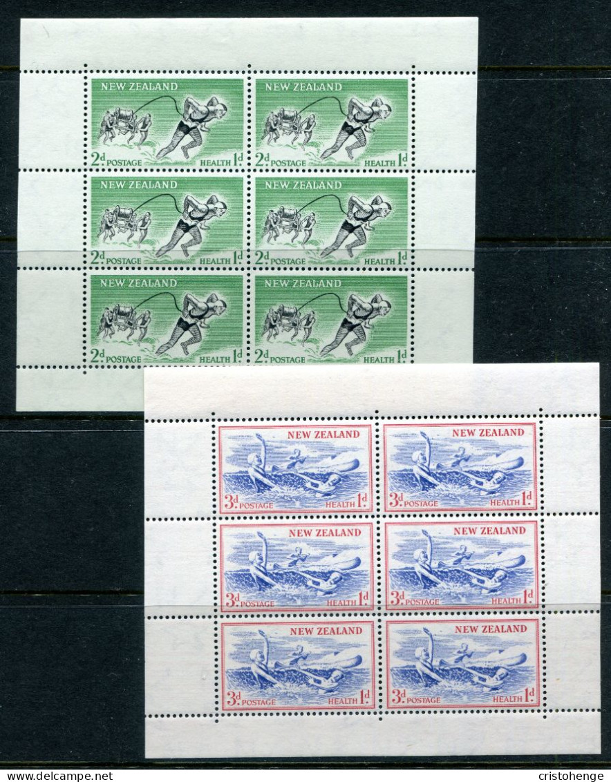 New Zealand 1957 Health - Lifesavers - Wmk. Upright - MS Set Of 2 MNH (SG MS762c) - Unused Stamps