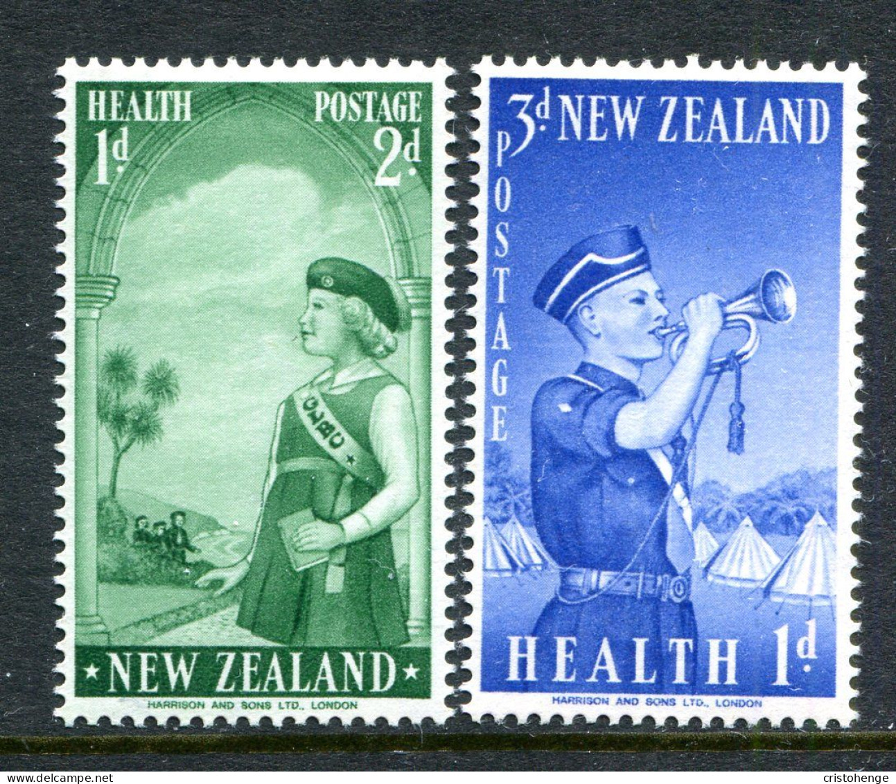 New Zealand 1958 Health - Girls & Boys Brigade Set HM (SG 764-765) - Ongebruikt