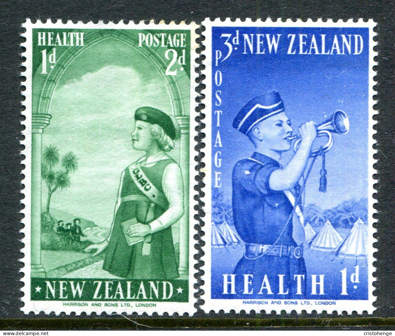 New Zealand 1958 Health - Girls & Boys Brigade Set HM (SG 764-765) - Ongebruikt