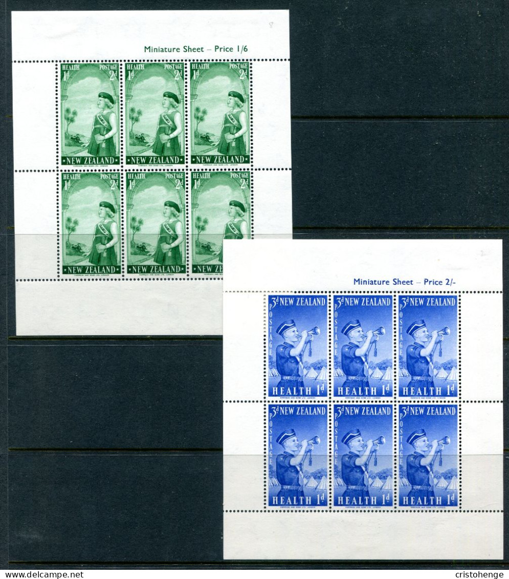 New Zealand 1958 Health - Girls & Boys Brigade MS Set Of 2 HM (SG MS765a) - Ongebruikt