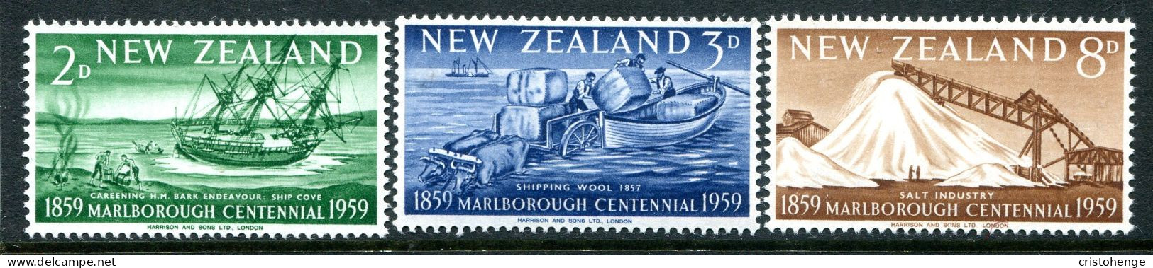 New Zealand 1959 Centenary Of Marlborough Province Pairs Set HM (SG 772-774) - Nuovi