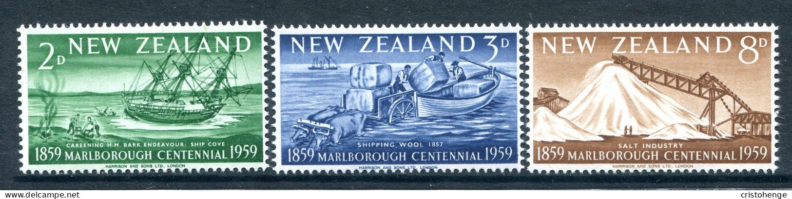 New Zealand 1959 Centenary Of Marlborough Province Pairs Set HM (SG 772-774) - Ungebraucht