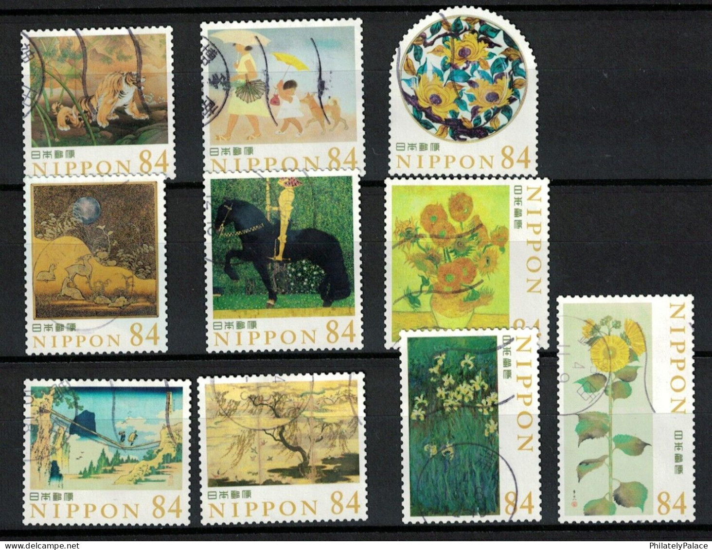 JAPAN 2022 WORLD OF ARTS SERIES NO. 4 84 YEN COMP. SET OF 10 STAMPS IN FINE USED (**) - Gebruikt