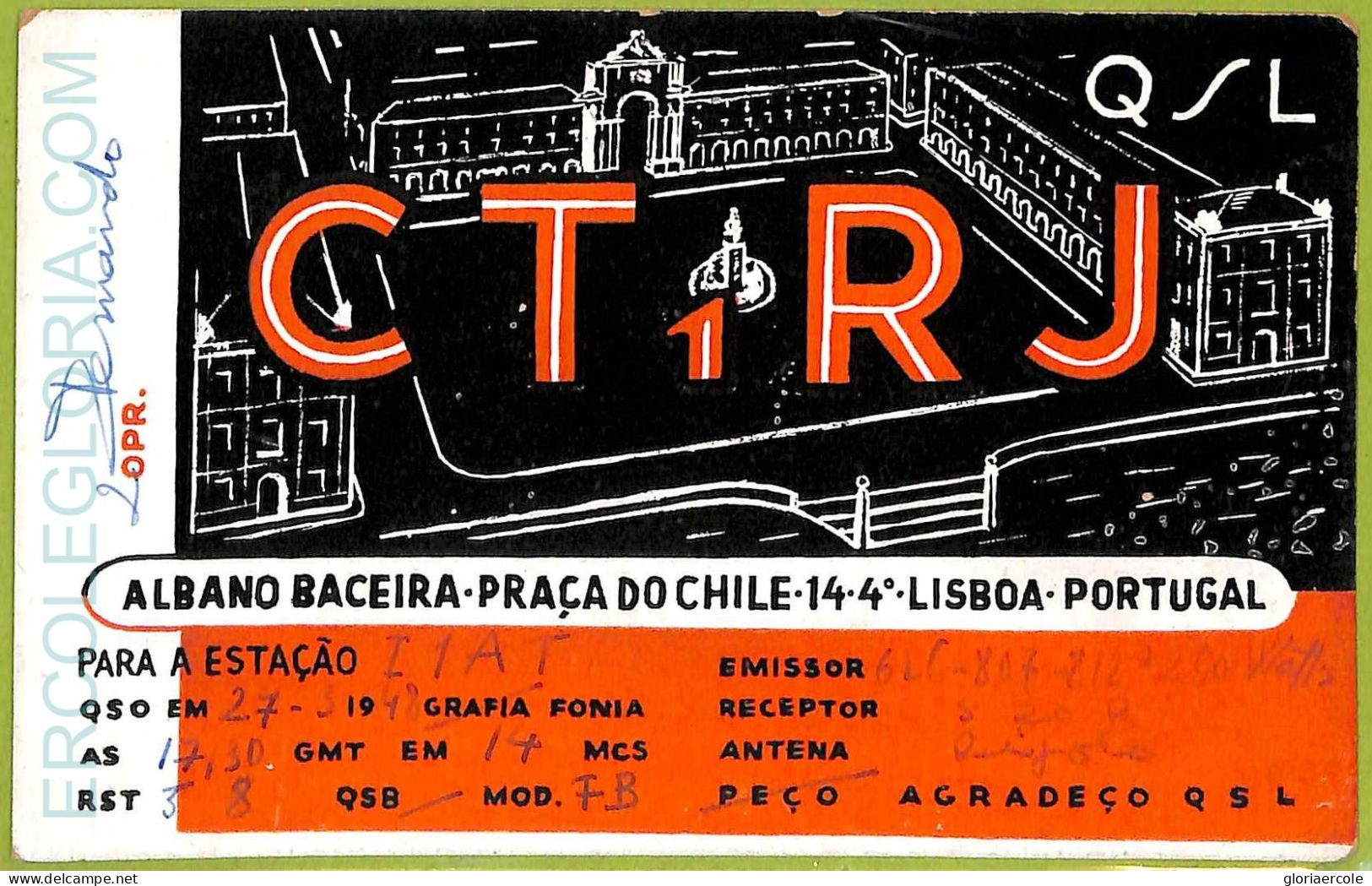 Ad3558 - PORTUGAL - RADIO FREQUENCY CARD  -  Lisboa - 1948 - Radio