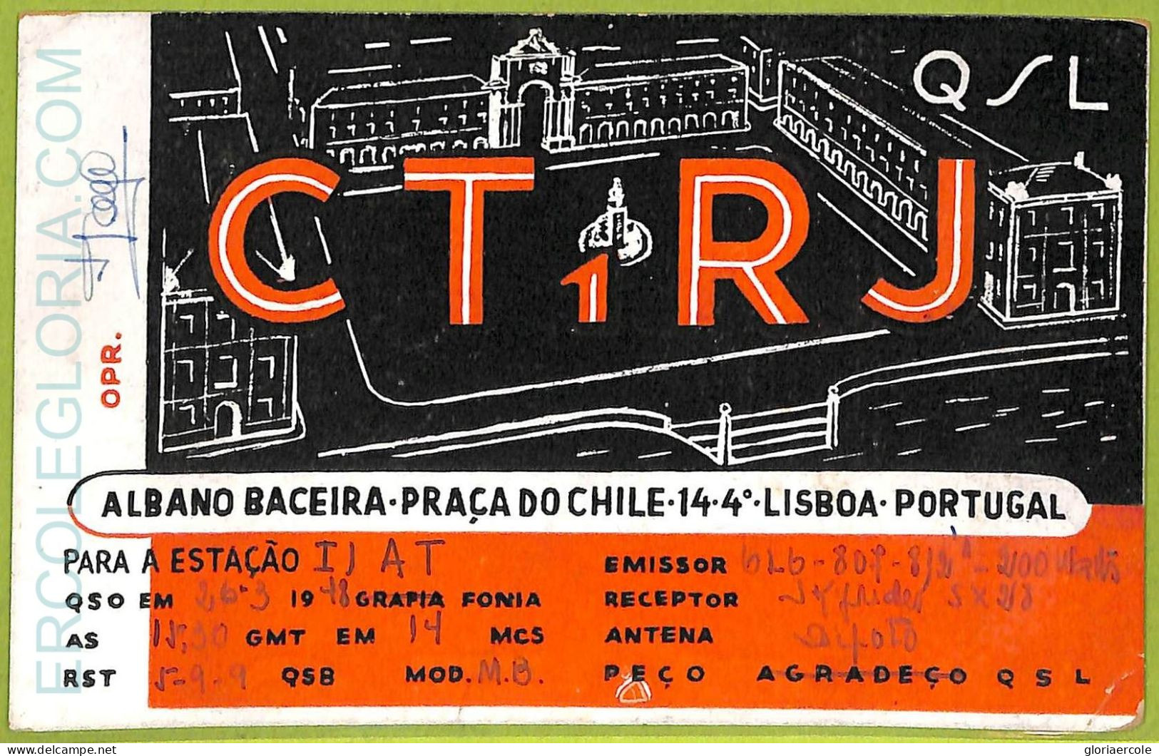 Ad3559 - PORTUGAL - RADIO FREQUENCY CARD  -  Lisboa - 1948 - Radio