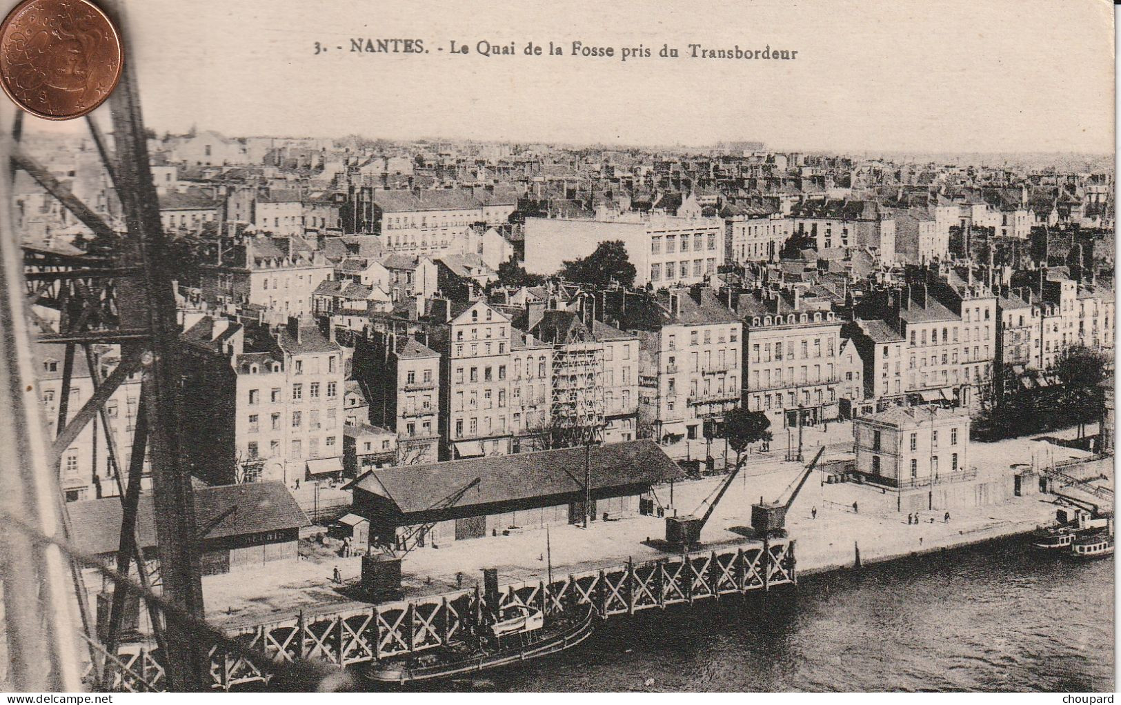44 -  Carte Postale Ancienne De  NANTES   Le Quai De La Fosse Pris Du Pont Transbordeur - Nantes