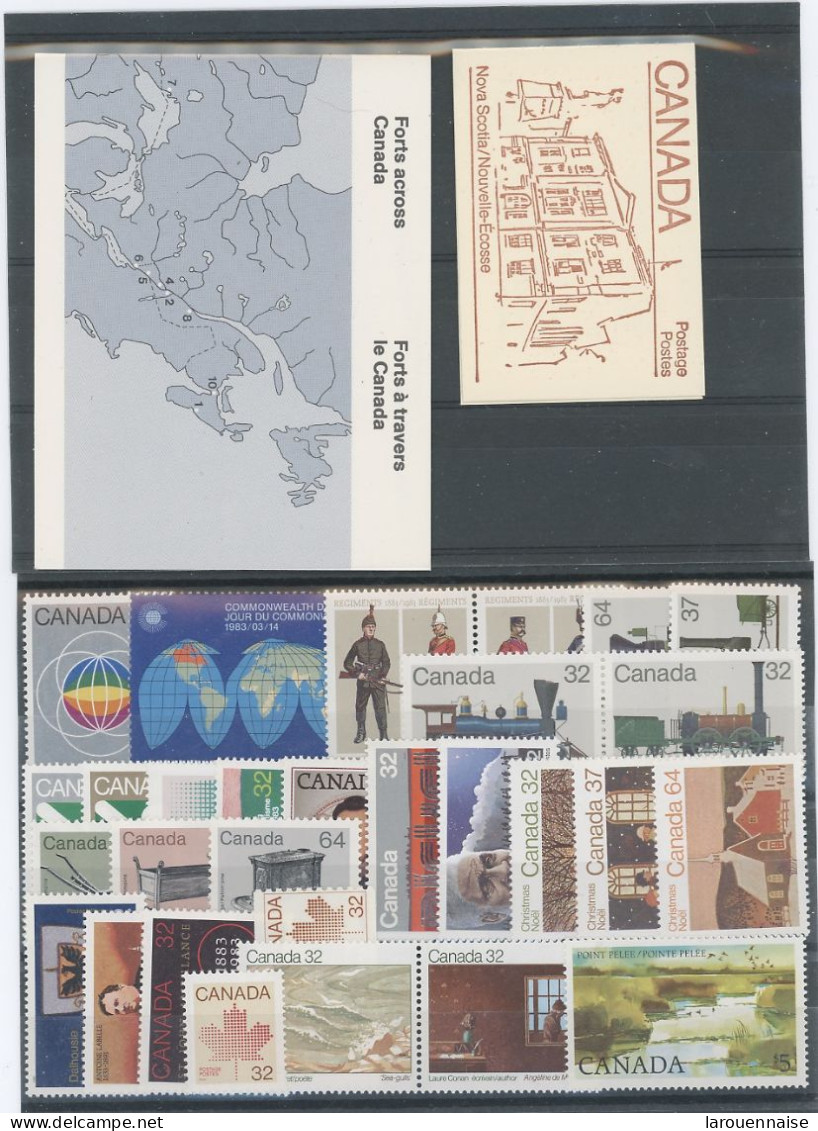 CANADA -  N°827 / 866 N** + 2 CARNETS - ANNEE 1983 COMPLETE . - Vollständige Jahrgänge