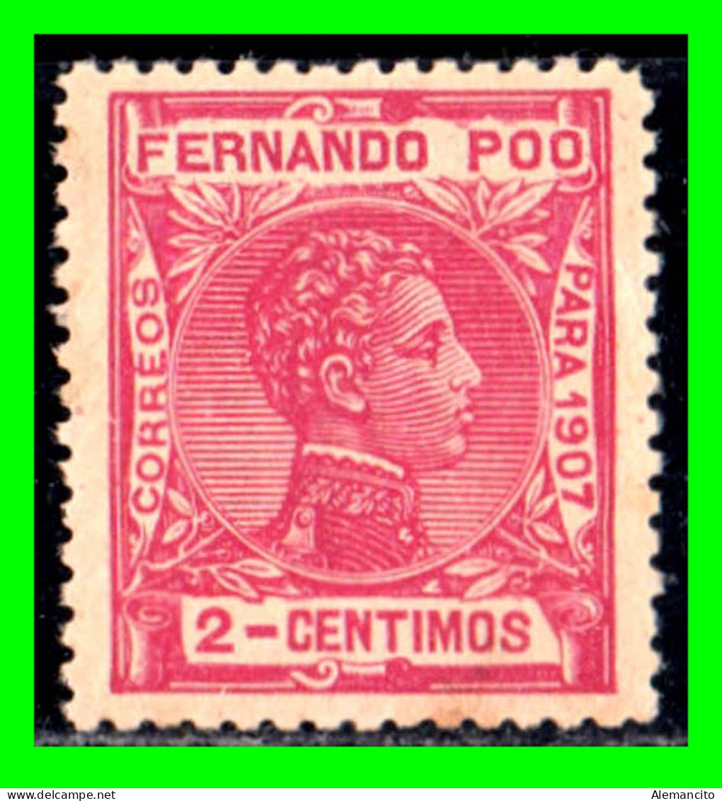 ESPAÑA COLONIAS ESPAÑOLAS FERNANDO POO 3 Cts. -1907 ALFONSO XIII . COLOR VIOLETA - Fernando Po