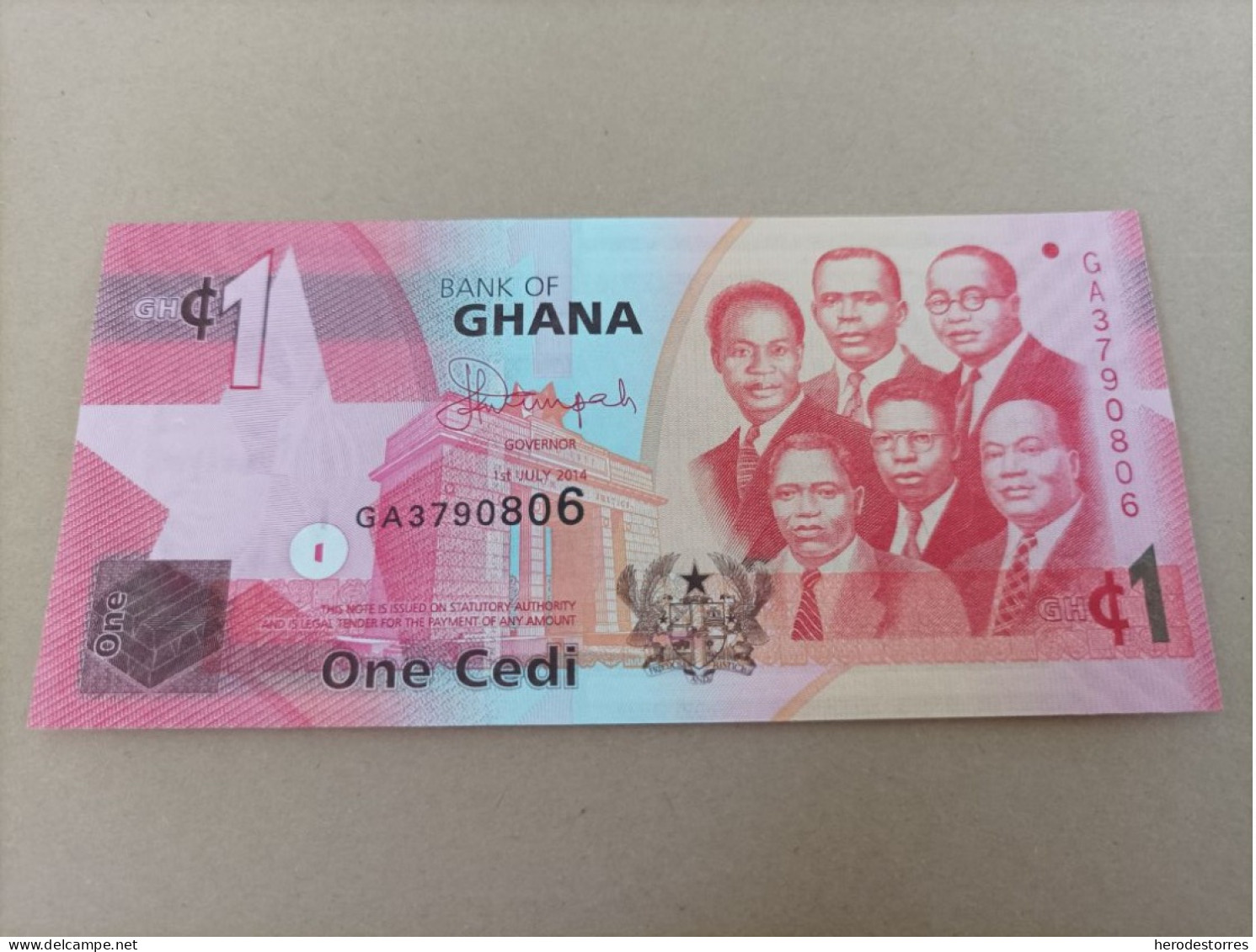 Billete De GHANA De 1 Cedi, Año 2014, UNC - Ghana