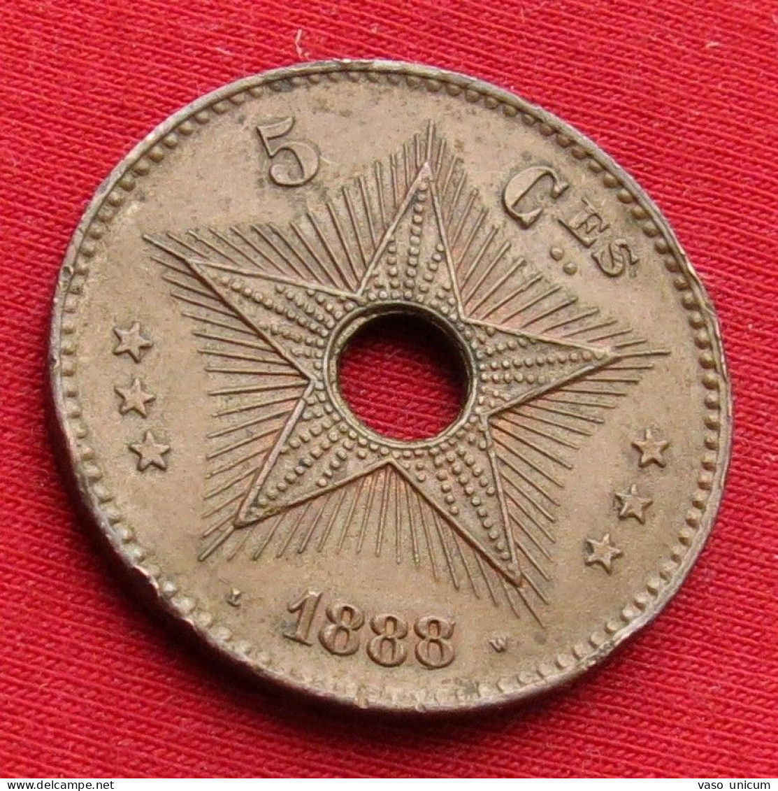 Congo Free State Belgian 5 Centimes 1888 Belgish - Andere & Zonder Classificatie