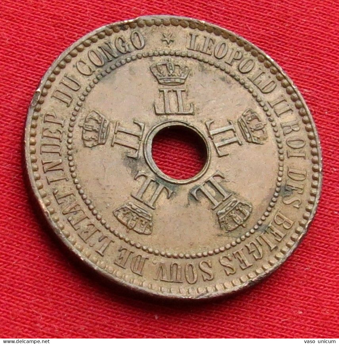Congo Free State Belgian 5 Centimes 1888 Belgish - Otros & Sin Clasificación