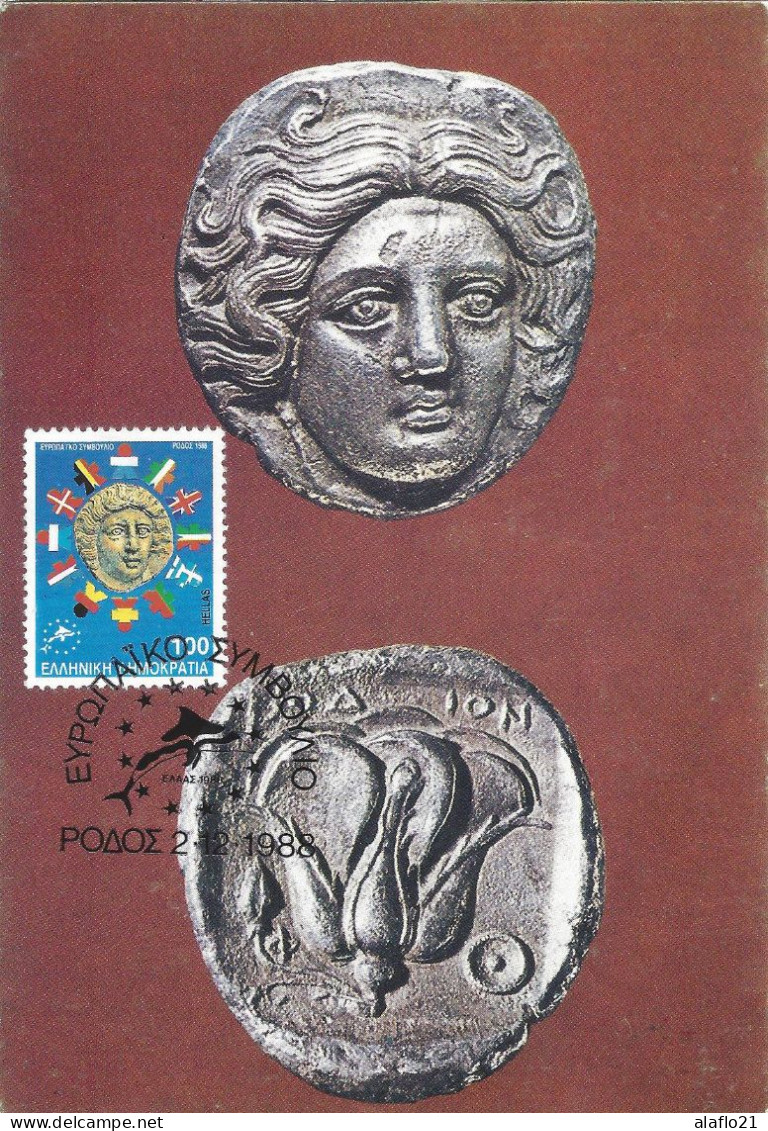 GRECE - CARTE MAXIMUM - Yvert N° 1696 - CONFERENCE De L'EUROPE à RHODES - Cartoline Maximum