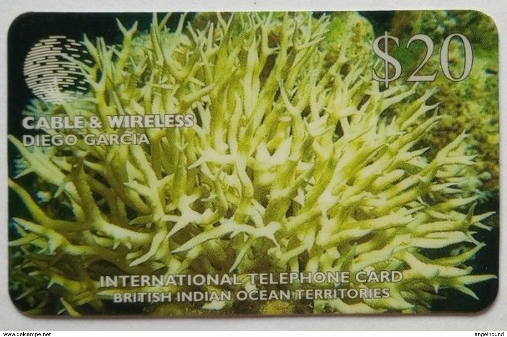 Diego Garcia $20 Cable And Wireless Prepaid Seriatopora Hystrix SN# DG-31 - Diego-Garcia