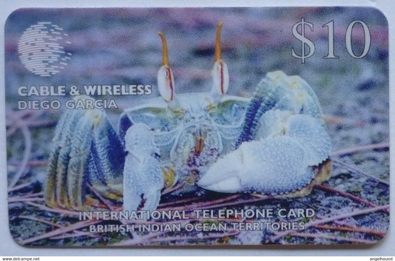 Diego Garcia $10 Cable And Wireless Prepaid, Crab With SN # DG-23 - Diego-Garcia