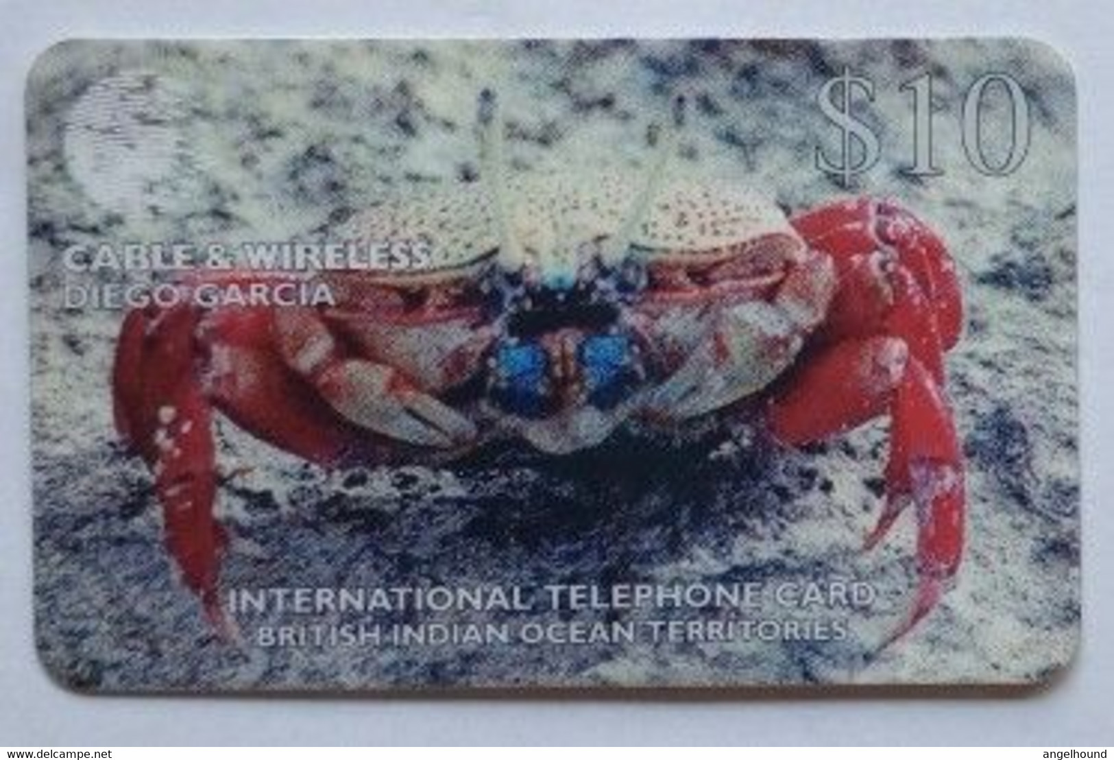 Diego Garcia $10 Cable And Wireless Prepaid, Crab With SN # DG-26 - Diego-Garcia