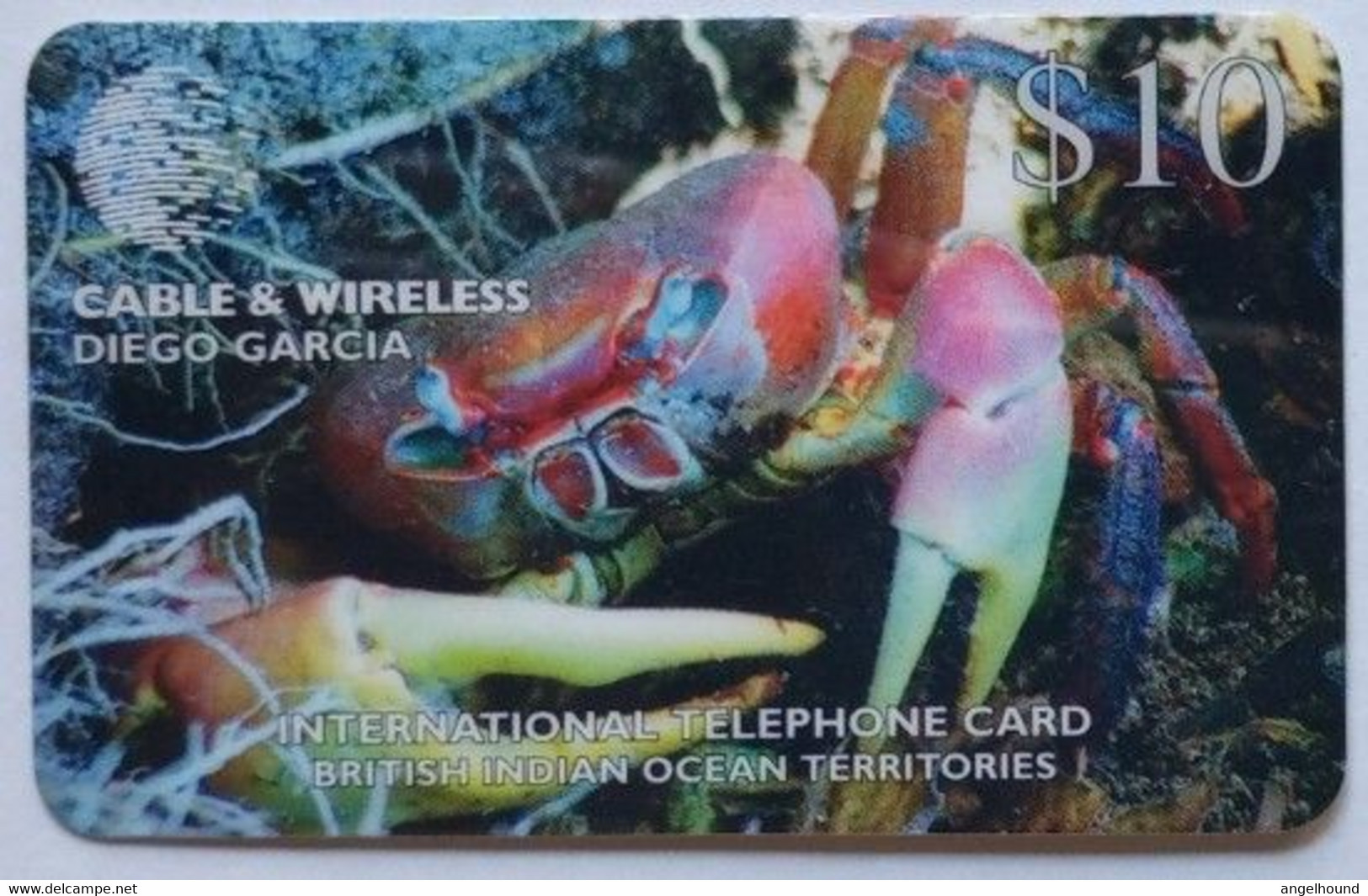 Diego Garcia $10 Cable And Wireless Prepaid, Crab With SN # DG-25 - Diego-Garcia