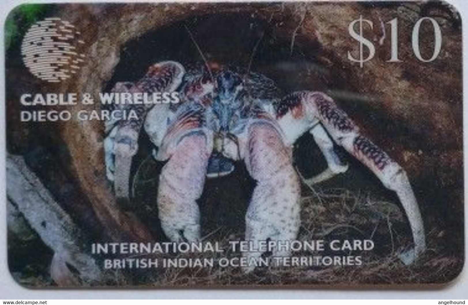 Diego Garcia $10 Cable And Wireless Prepaid, Crab With SN # DG-24 - Diego-Garcia