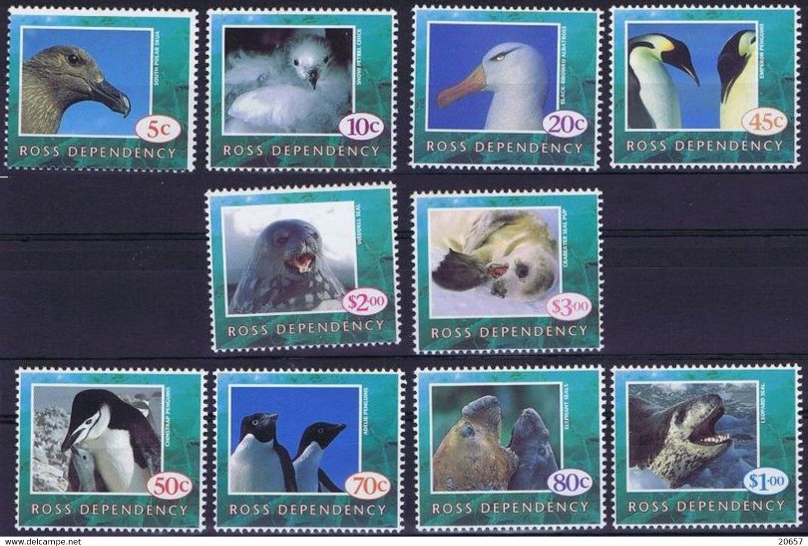 ROSS New-Zealand 0027/36  Faune Antarctique, Pingouin, Oiseaux, Faune Marine, Leopard, Phoque, éléphant - Unused Stamps