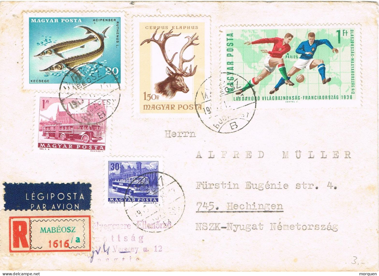 49942. Carta Aerea Certificada MABEOSZ (Hungria) 1971 To Hechingen - Cartas & Documentos