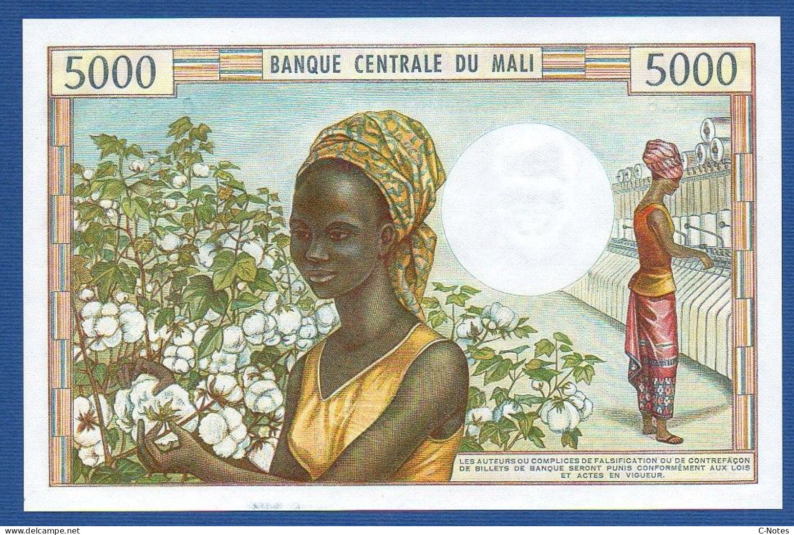 MALI - P.14e – 5000 Francs ND (1972 - 1984) UNC, S/n K.8 01958 - Malí