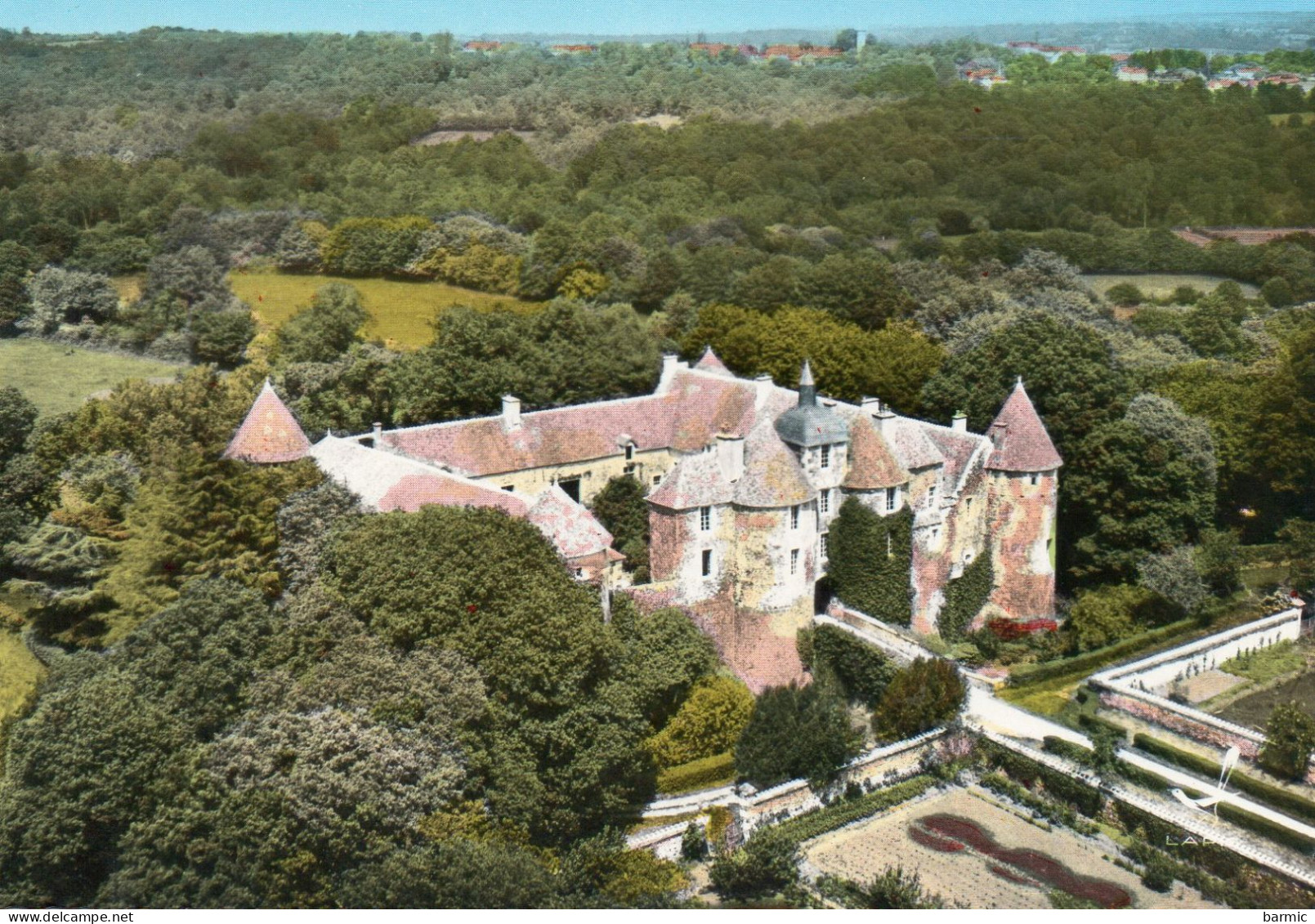 TREIGNY, VUE AERIENNE DU CHATEAU COULEUR REF 8113 POU - Treigny