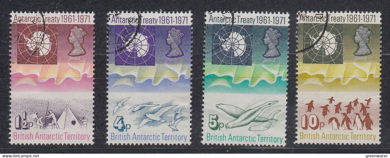 British Antarctic Territory (BAT) 1971 Antarctic Treaty 4v Used (58721A) - Oblitérés