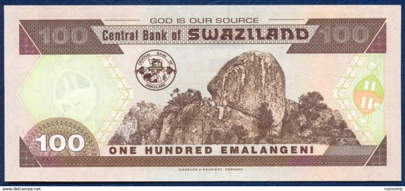 SWAZILAND 100 EMALANGENI P-32 PARLIAMENT ROCK FORMATION 2001 UNC - Swaziland