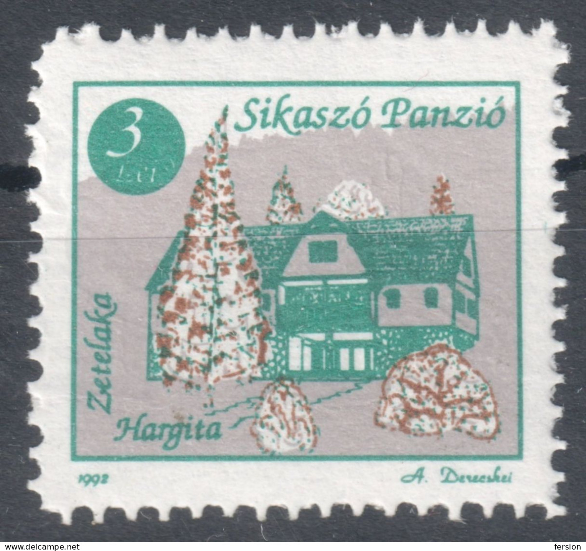 Romania Transylvania Hotel Post 1992 HARGITA Harghita Sikaszó Pansion LABEL Vignette Cinderella - MNH - Transilvania