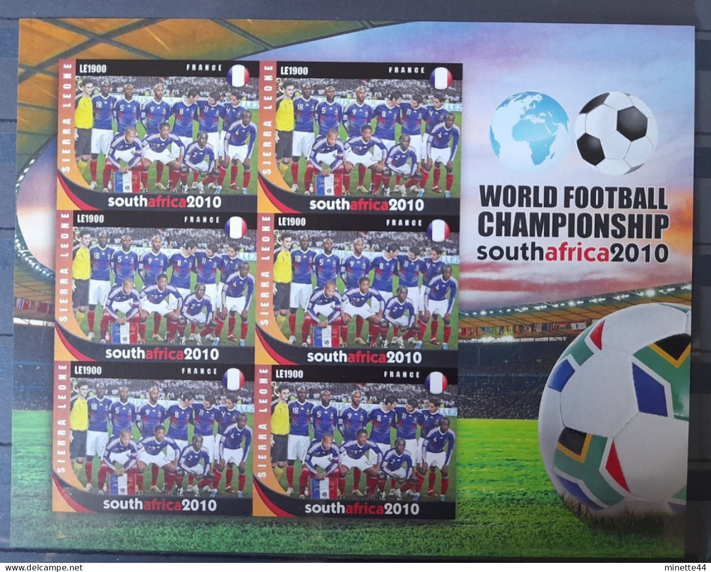 AFRQUE DU SUD RSA 2010 MNH** FRANCE IMPERF FOOTBALL FUSSBALL SOCCER CALCIO VOETBAL FOOT FUTEBOL FUTBOL SIERRA LEONE - 2010 – Zuid-Afrika
