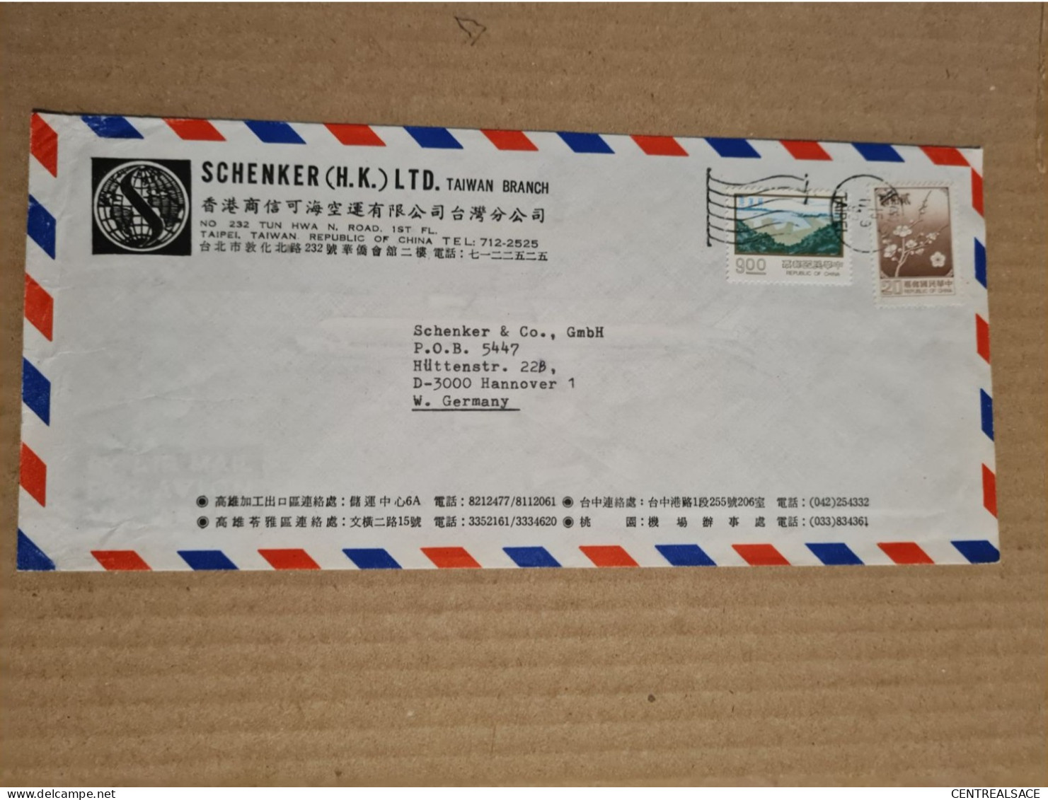 LETTRE TAIWAN REPUBLIC OF CHINA  TAIPEI SCHENKER LTD - Sonstige & Ohne Zuordnung