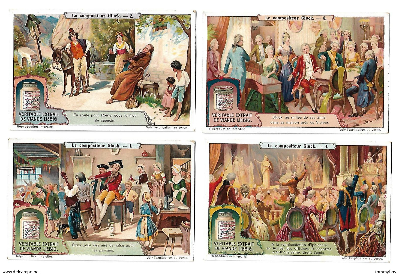 S 1114, Liebig 6 Cards, Le Compositore Gluck - Liebig
