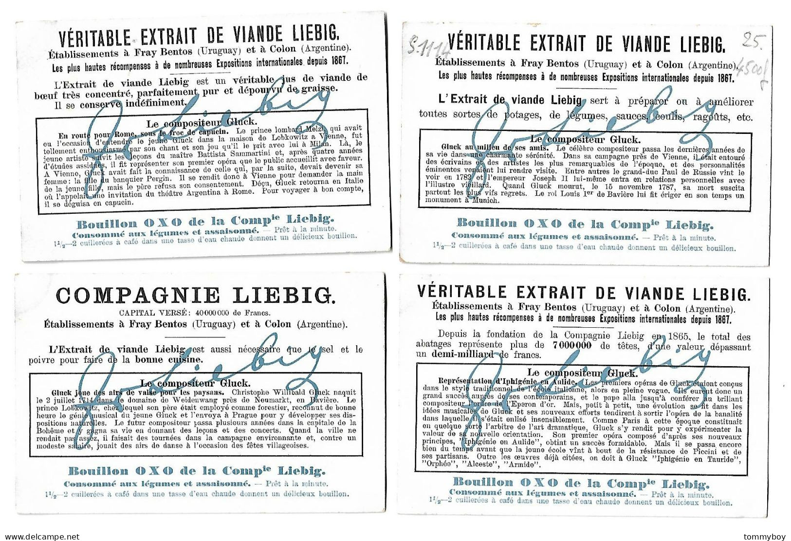 S 1114, Liebig 6 Cards, Le Compositore Gluck - Liebig