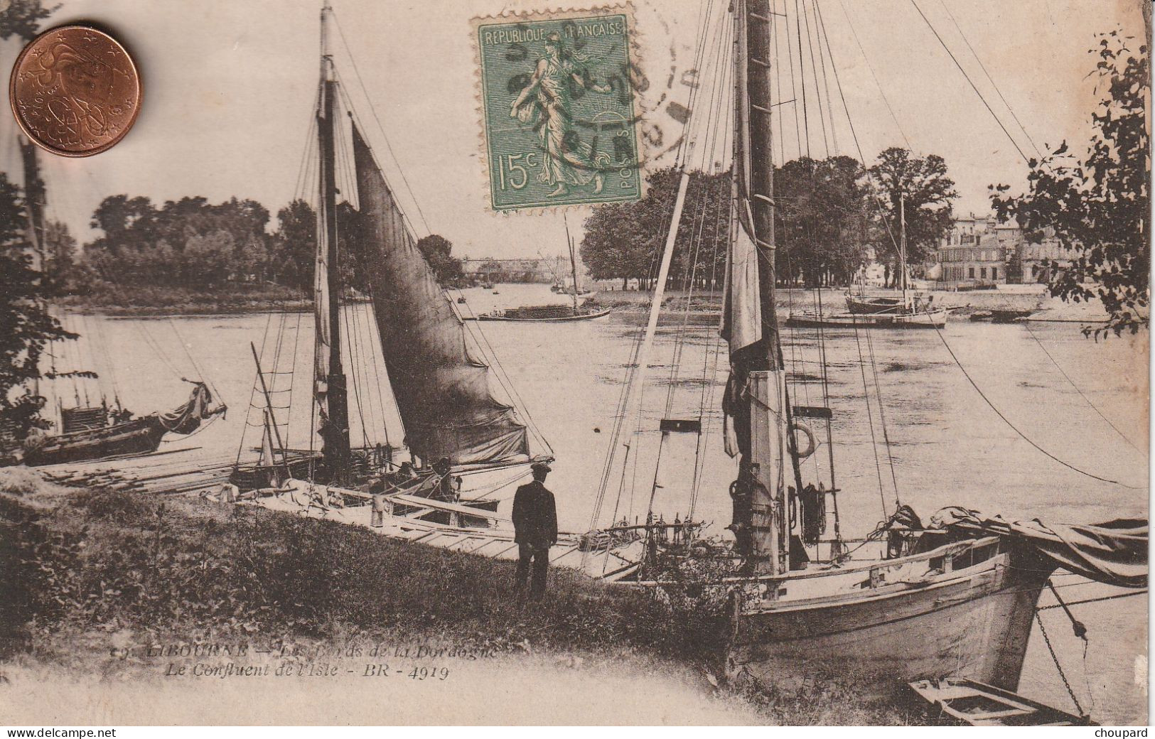 33 - Carte Postale Ancienne De  LIBOURNE ???? Le Confluent De L'Isle  ????? - Libourne