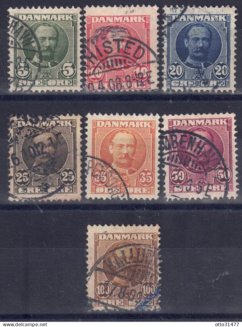 Dänemark 1907 - Frederik VIII, Nr. 53 - 59, Gestempelt / Used - Used Stamps