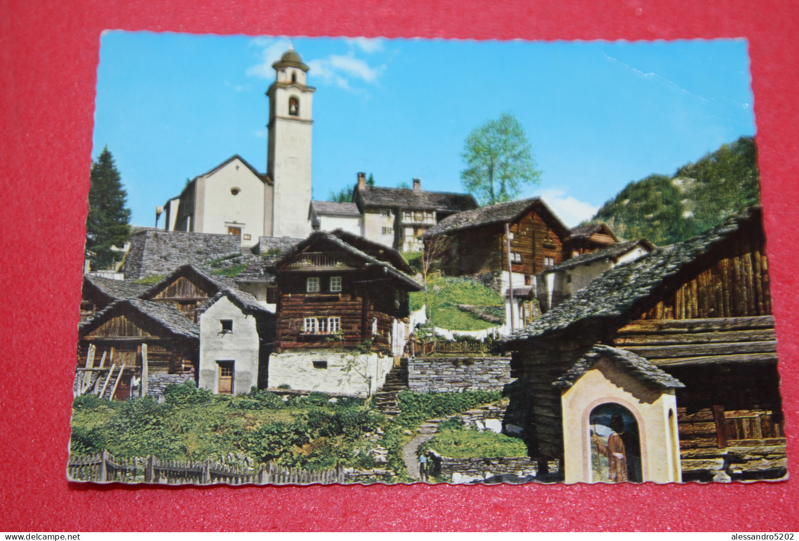 Ticino Bosco Gurin Waliserdorf Veduta Verso La Chiesa 1967 - Bosco/Gurin