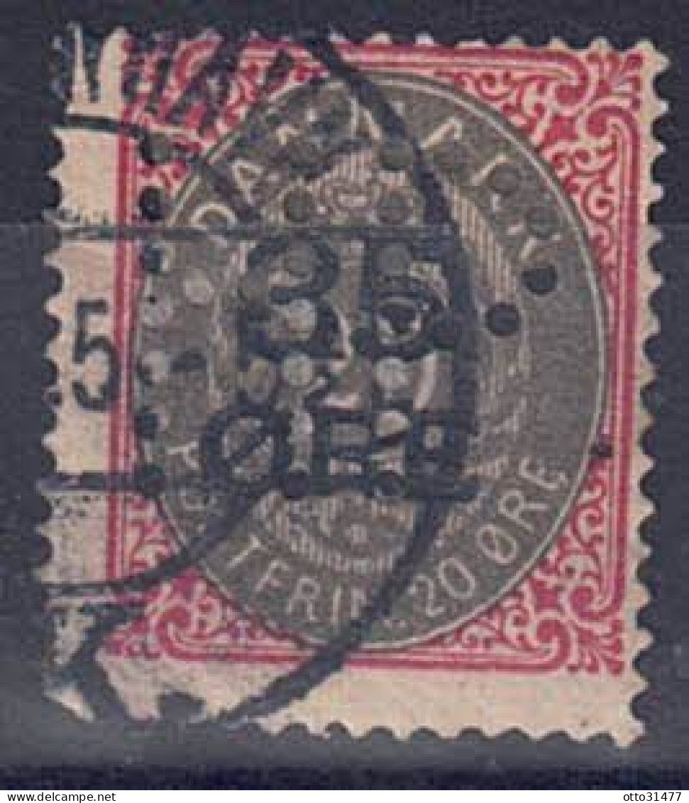 Dänemark 1912 - FM Mit Aufdruck, Nr. 61, Gestempelt / Used Und Perfin - Used Stamps